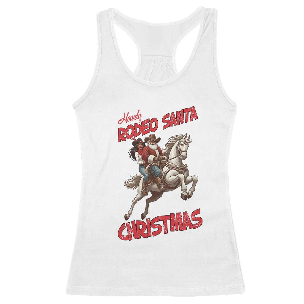 Black Cowboy Santa Christmas Racerback Tank Top African American Western - Wonder Print Shop