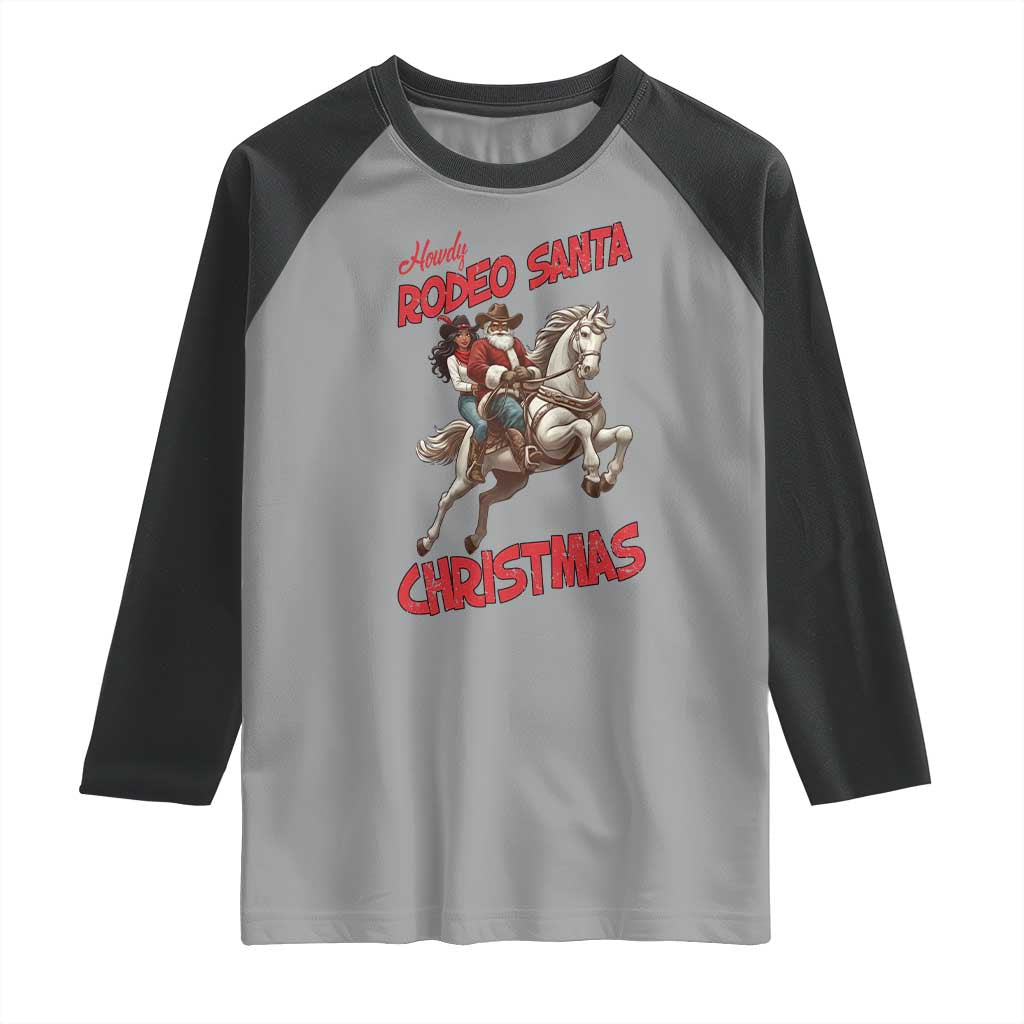 Black Cowboy Santa Christmas Raglan Shirt African American Western - Wonder Print Shop