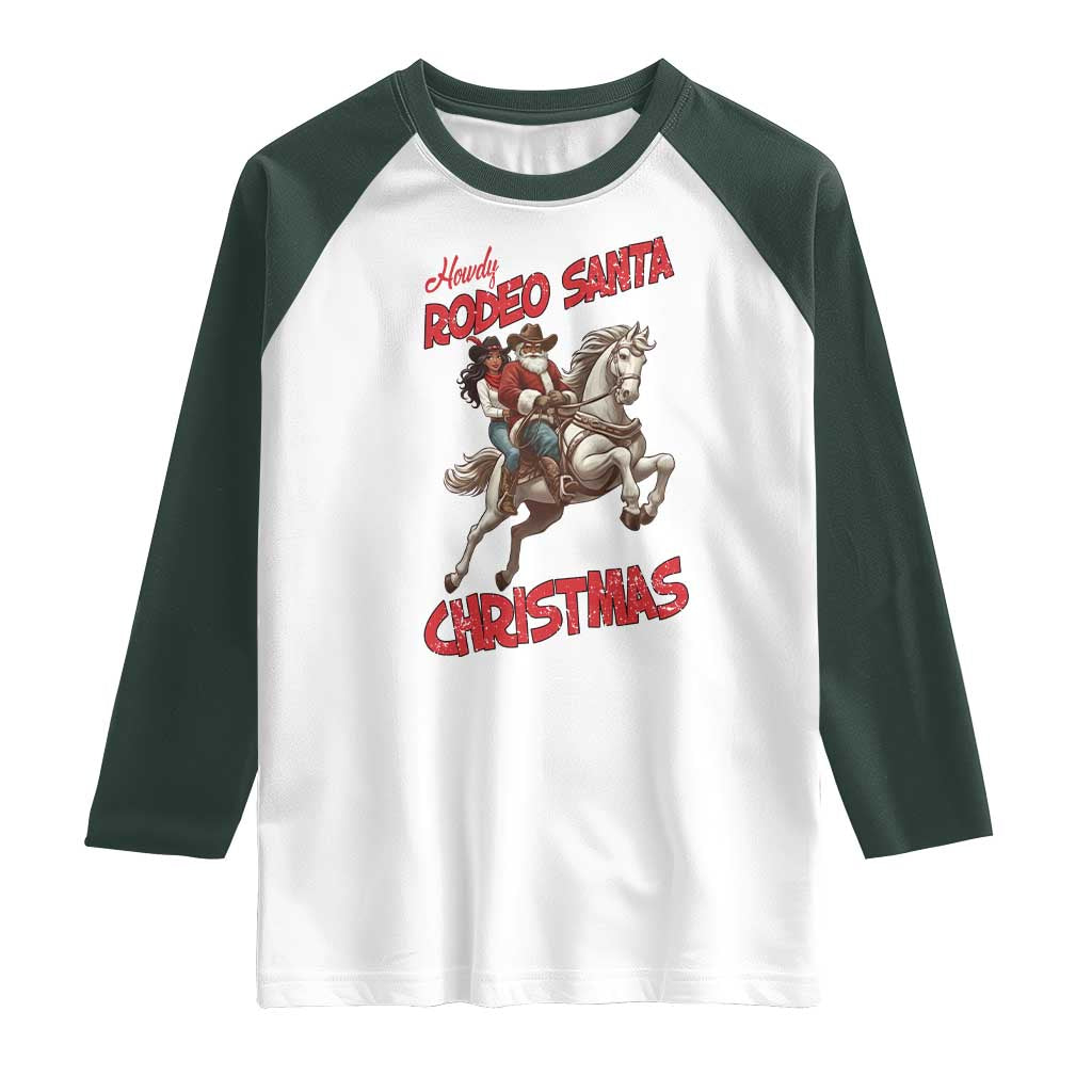 Black Cowboy Santa Christmas Raglan Shirt African American Western - Wonder Print Shop