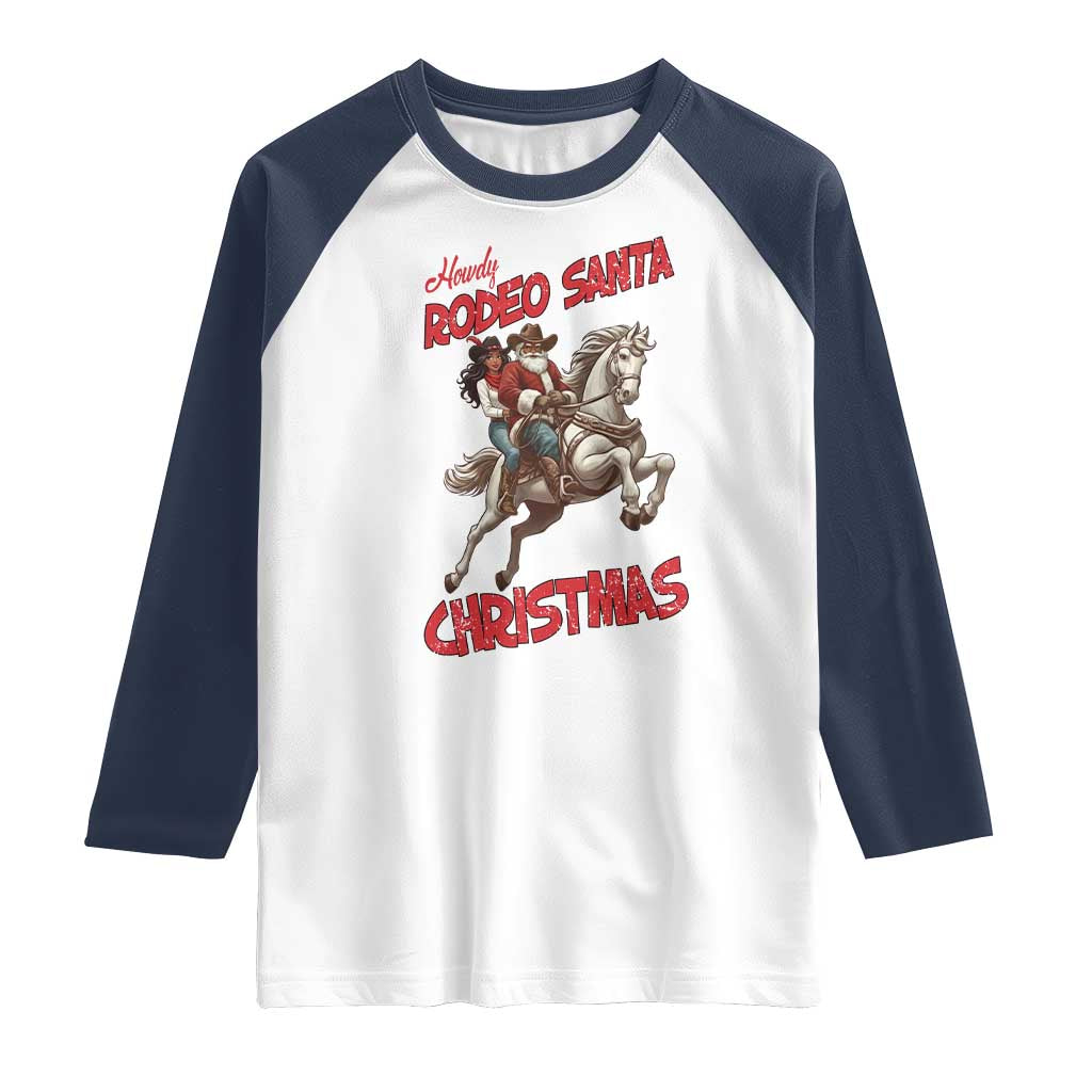 Black Cowboy Santa Christmas Raglan Shirt African American Western - Wonder Print Shop