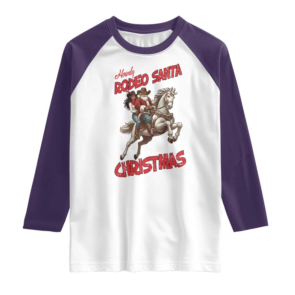 Black Cowboy Santa Christmas Raglan Shirt African American Western - Wonder Print Shop
