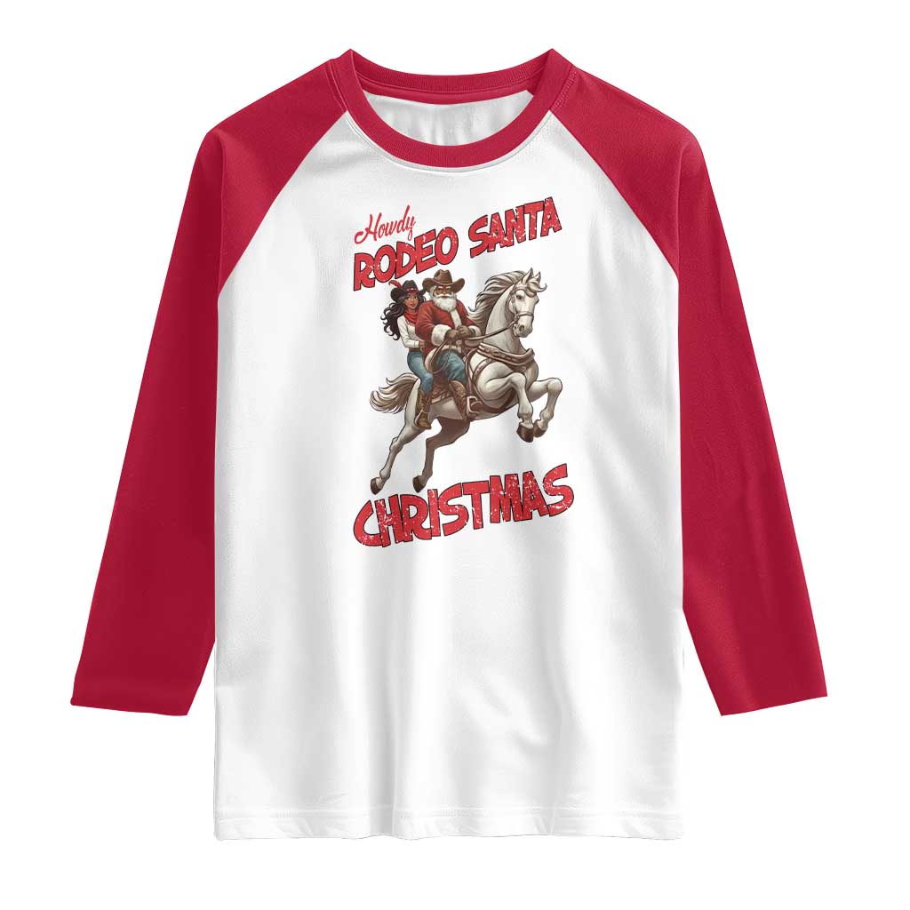 Black Cowboy Santa Christmas Raglan Shirt African American Western - Wonder Print Shop