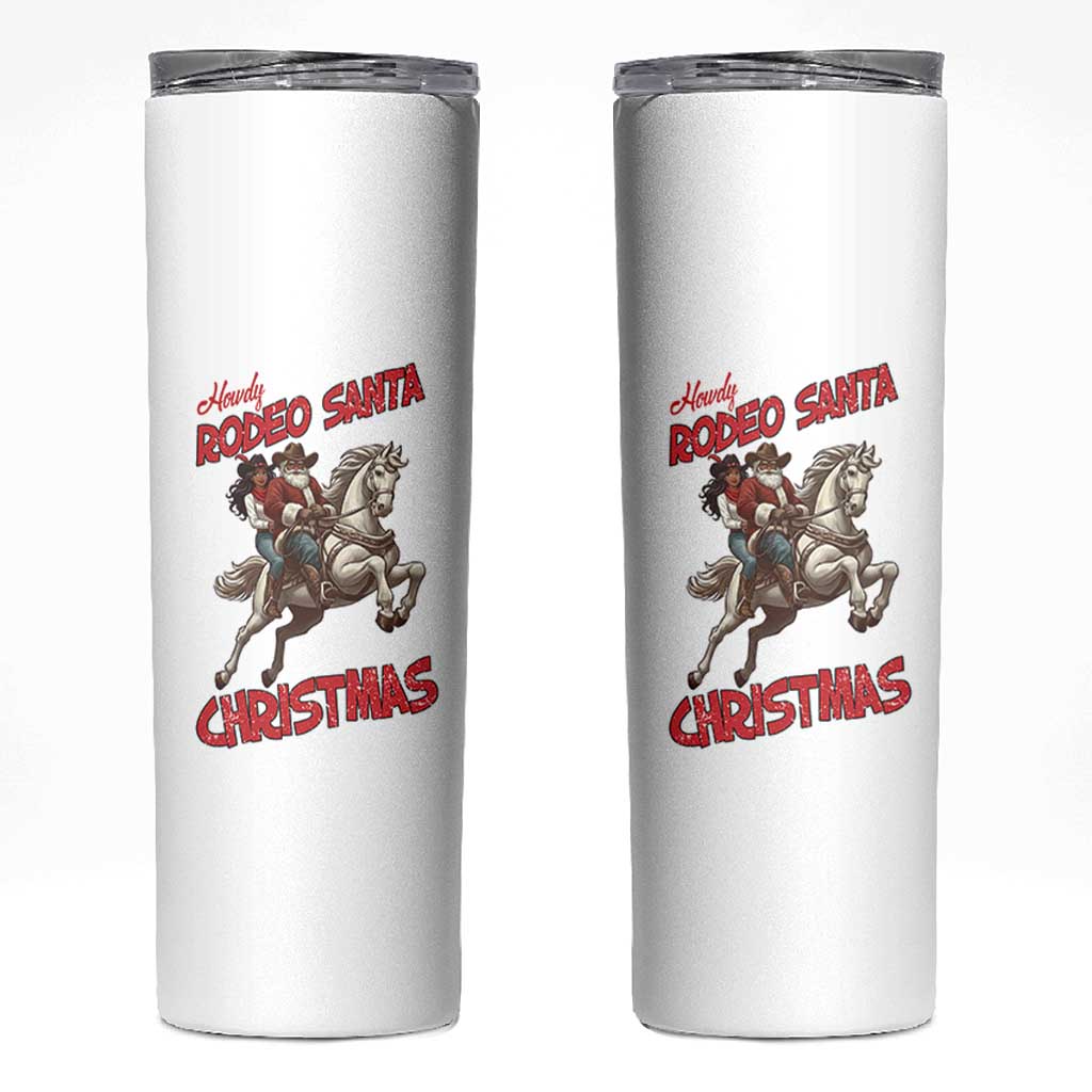 Black Cowboy Santa Christmas Skinny Tumbler African American Western - Wonder Print Shop