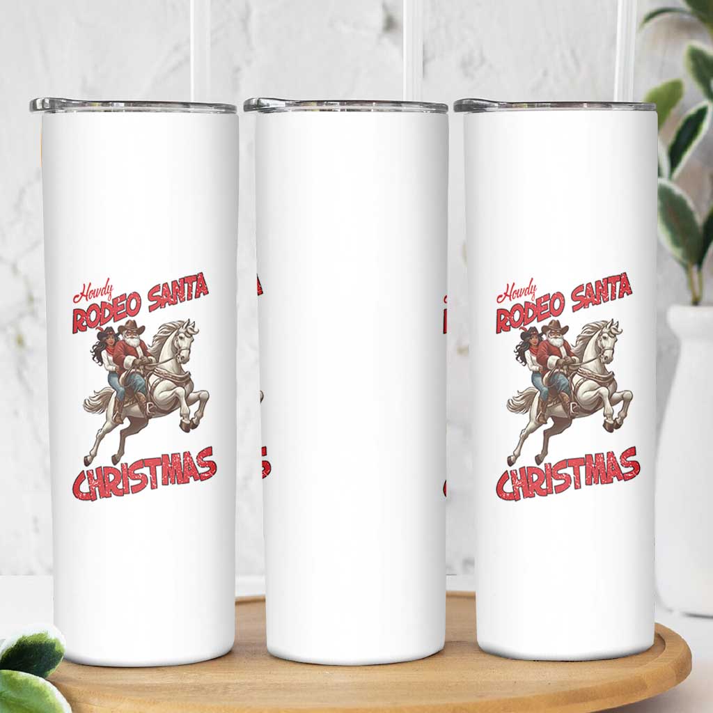 Black Cowboy Santa Christmas Skinny Tumbler African American Western - Wonder Print Shop