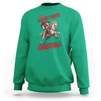 Black Cowboy Santa Christmas Sweatshirt African American Western - Wonder Print Shop