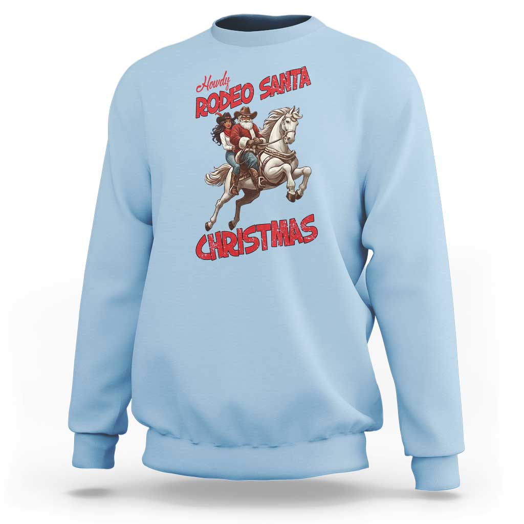 Black Cowboy Santa Christmas Sweatshirt African American Western - Wonder Print Shop