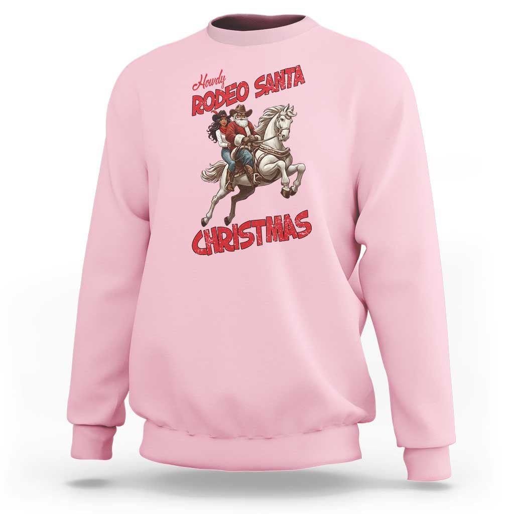 Black Cowboy Santa Christmas Sweatshirt African American Western - Wonder Print Shop