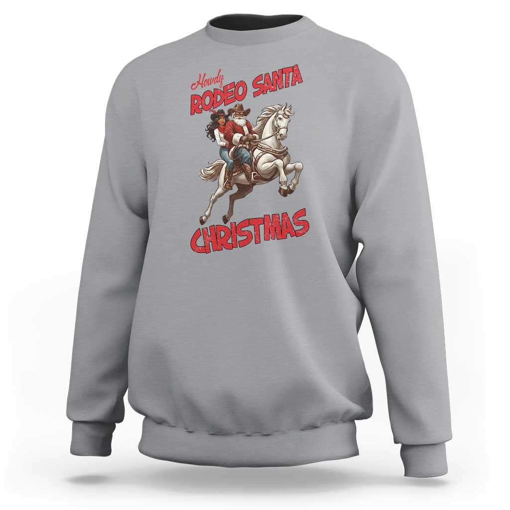 Black Cowboy Santa Christmas Sweatshirt African American Western - Wonder Print Shop