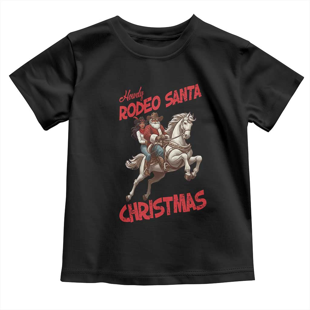 Black Cowboy Santa Christmas Toddler T Shirt African American Western - Wonder Print Shop