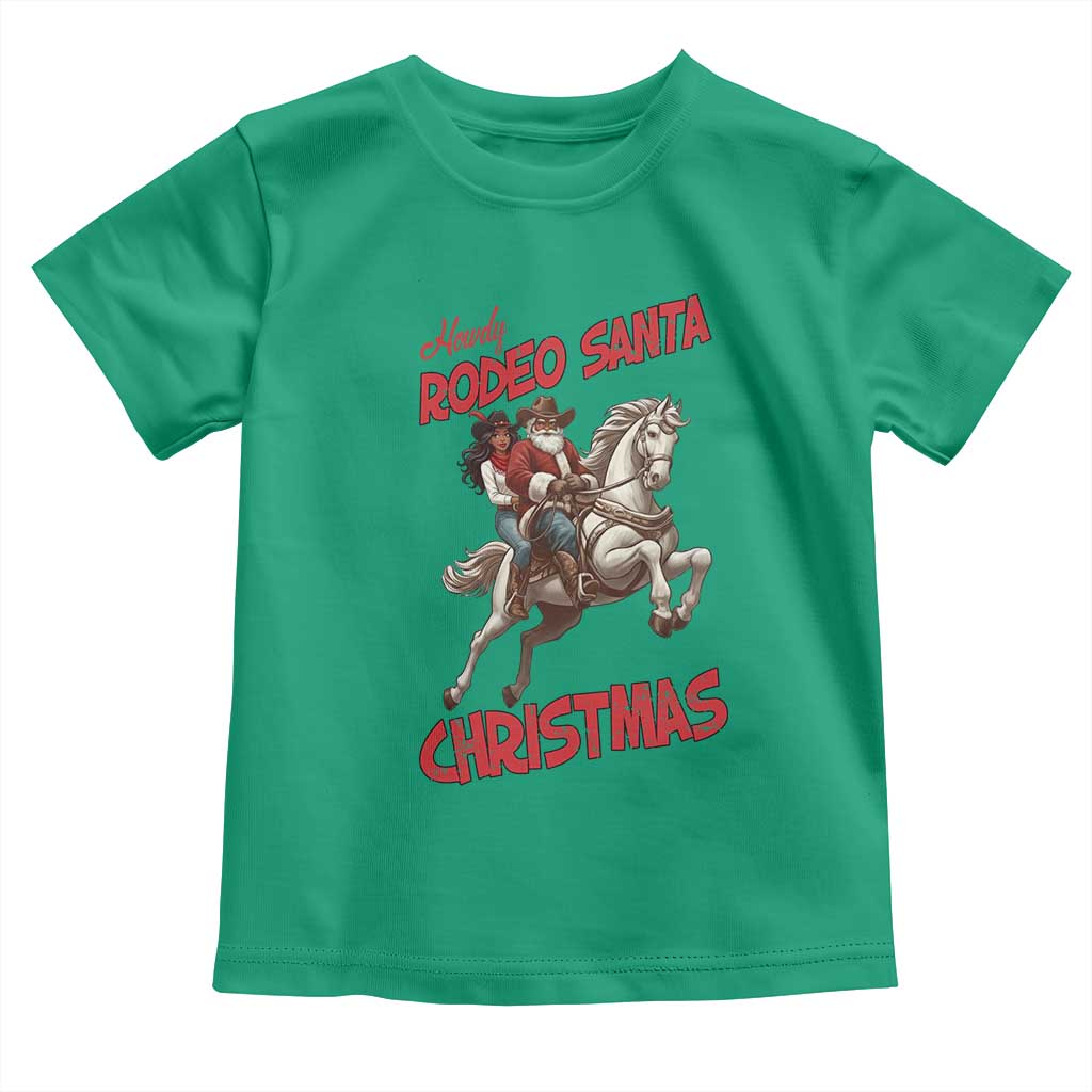 Black Cowboy Santa Christmas Toddler T Shirt African American Western - Wonder Print Shop