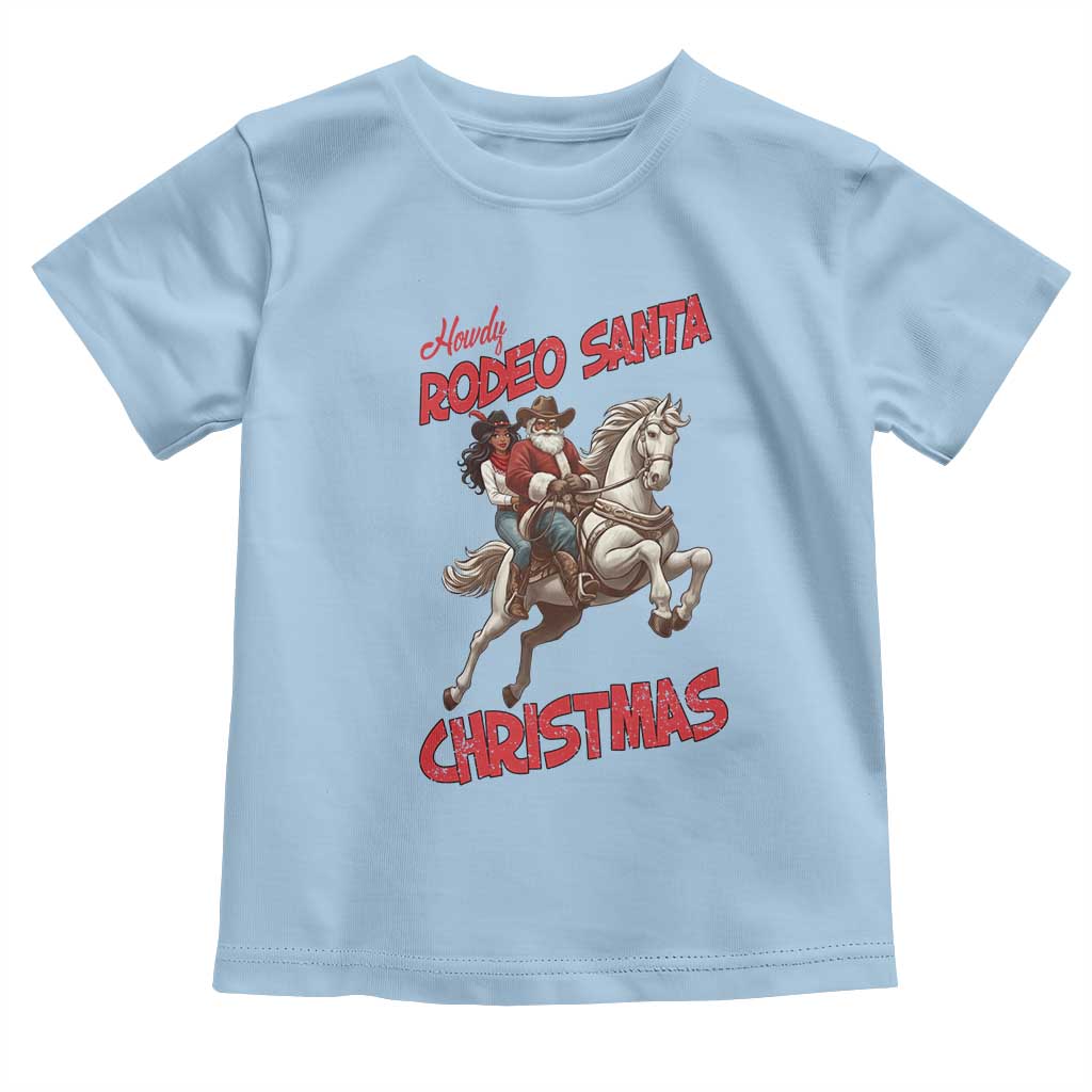 Black Cowboy Santa Christmas Toddler T Shirt African American Western - Wonder Print Shop
