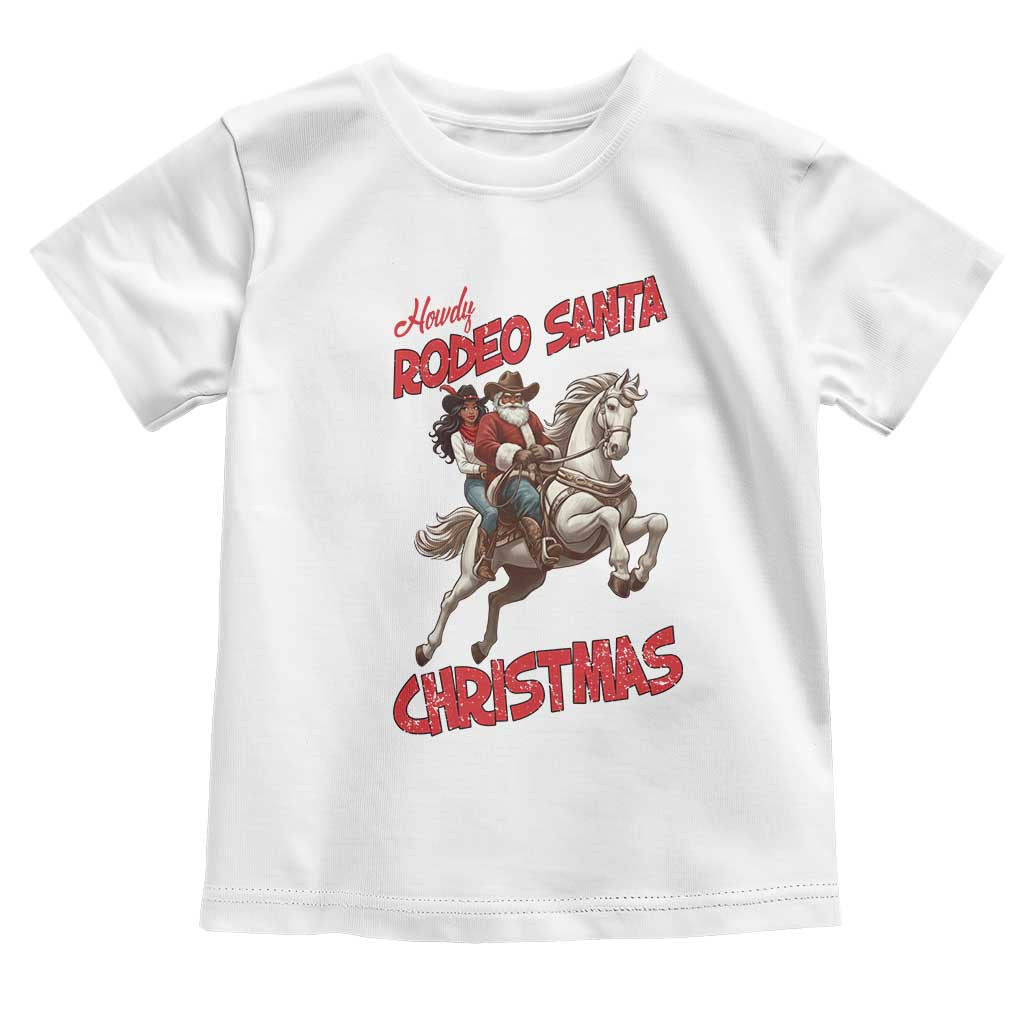 Black Cowboy Santa Christmas Toddler T Shirt African American Western - Wonder Print Shop