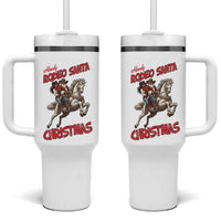 Black Cowboy Santa Christmas Tumbler With Handle African American Western - Wonder Print Shop