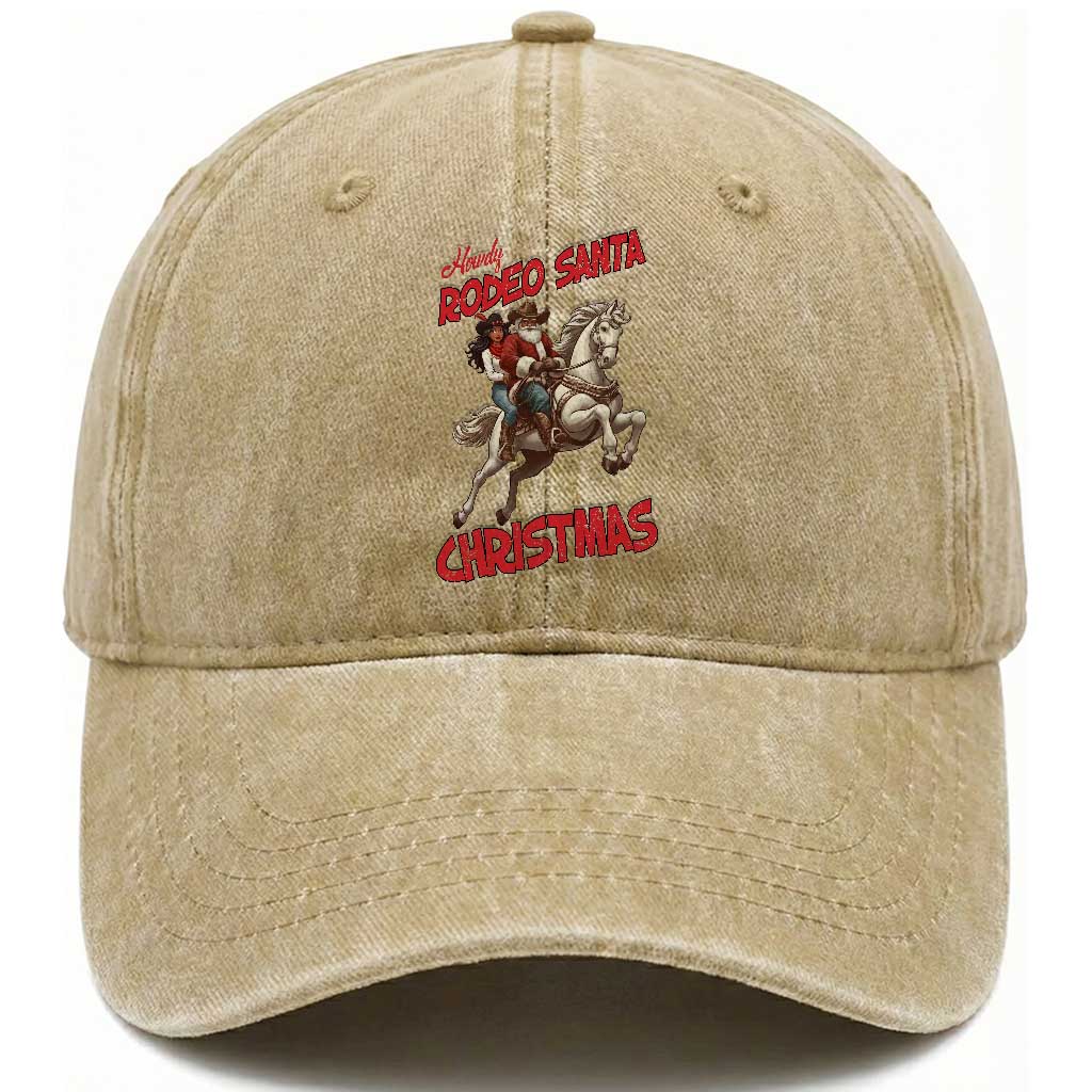 Black Cowboy Santa Christmas Washed Cotton Baseball Cap African American Western