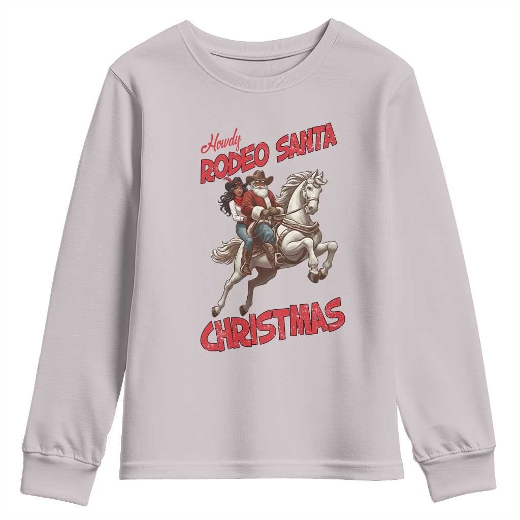 Black Cowboy Santa Christmas Youth Sweatshirt African American Western - Wonder Print Shop