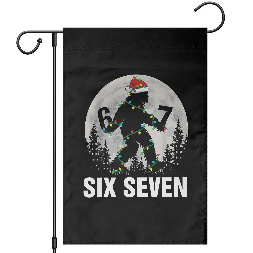 67 Six Seven Garden Flag Funny Bigfoot Christmas Sasquatch Moon - Wonder Print Shop