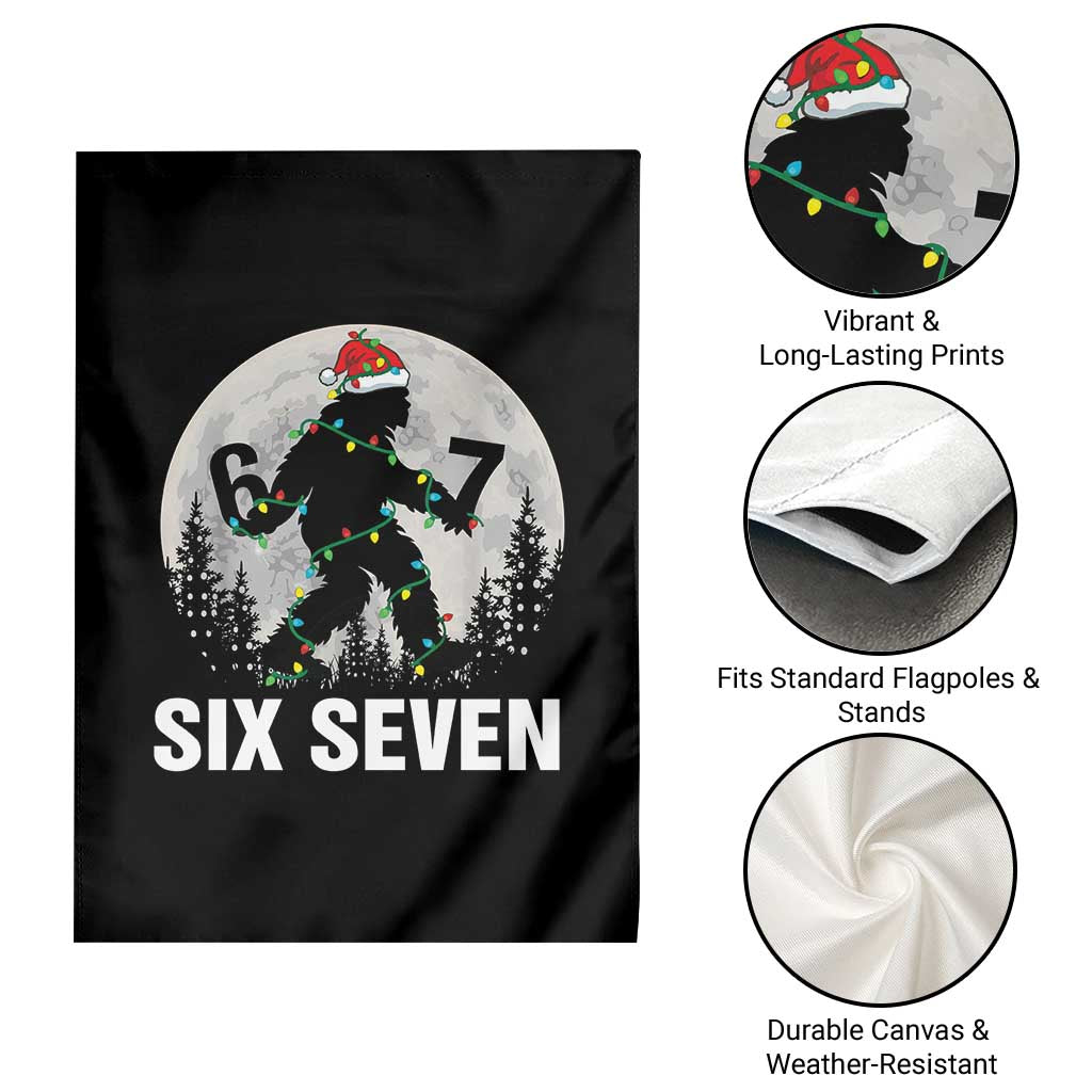 67 Six Seven Garden Flag Funny Bigfoot Christmas Sasquatch Moon - Wonder Print Shop