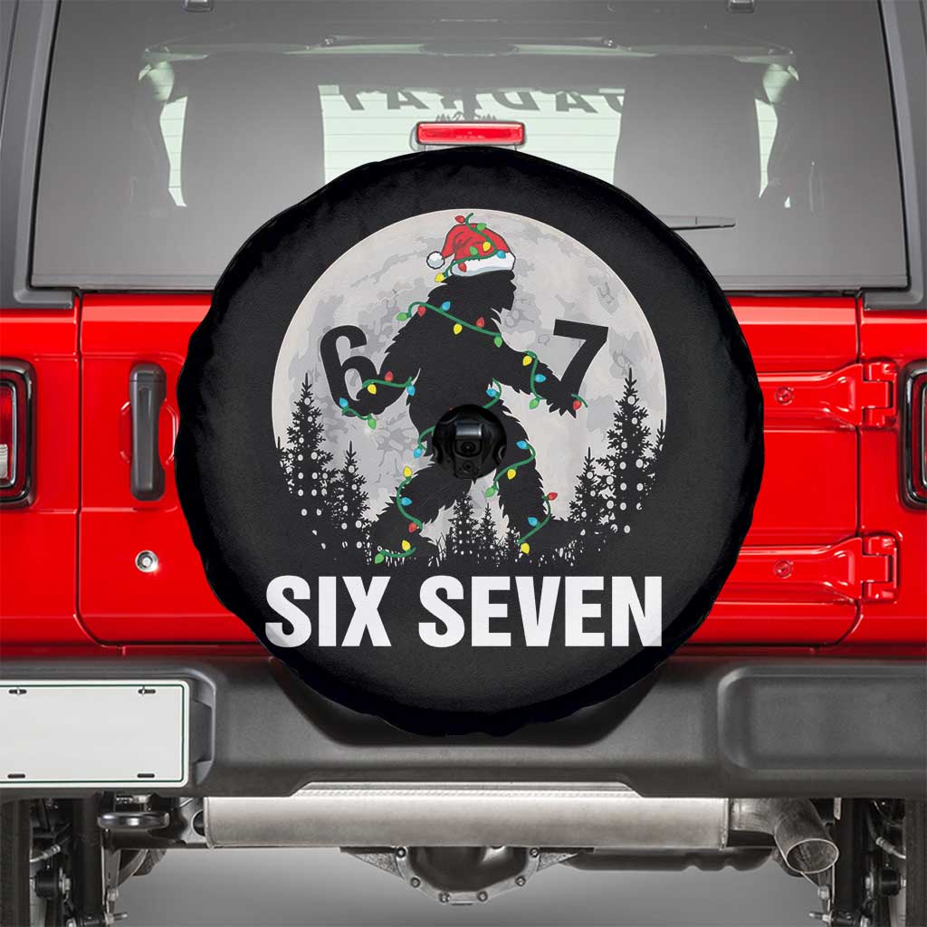 67 Six Seven Spare Tire Cover Funny Bigfoot Christmas Sasquatch Moon - Wonder Print Shop