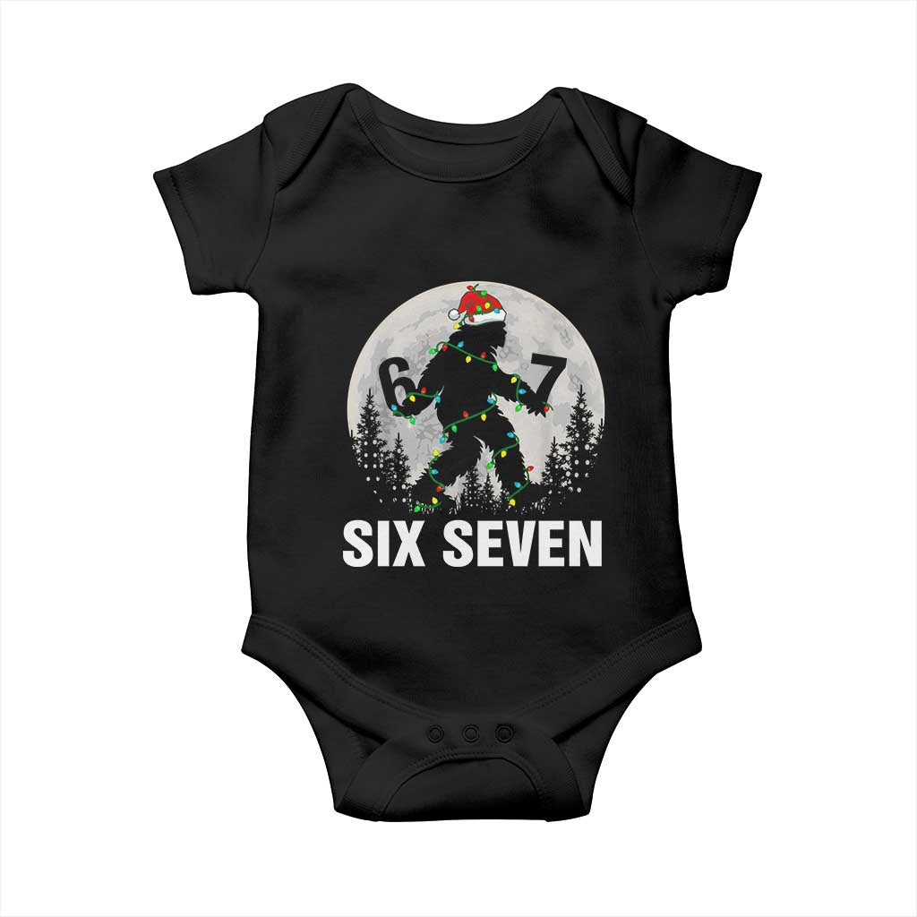 67 Six Seven Baby Onesie Funny Bigfoot Christmas Sasquatch Moon - Wonder Print Shop