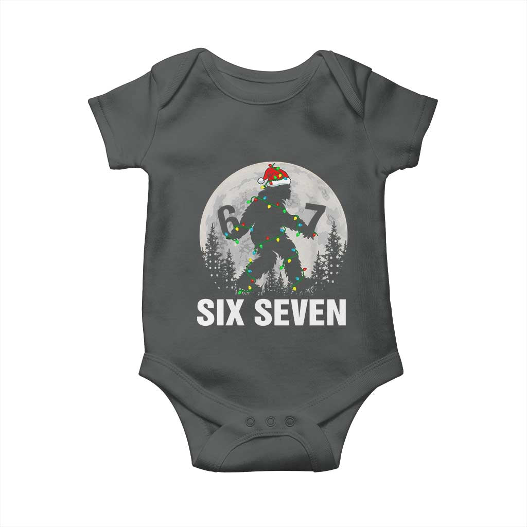 67 Six Seven Baby Onesie Funny Bigfoot Christmas Sasquatch Moon - Wonder Print Shop