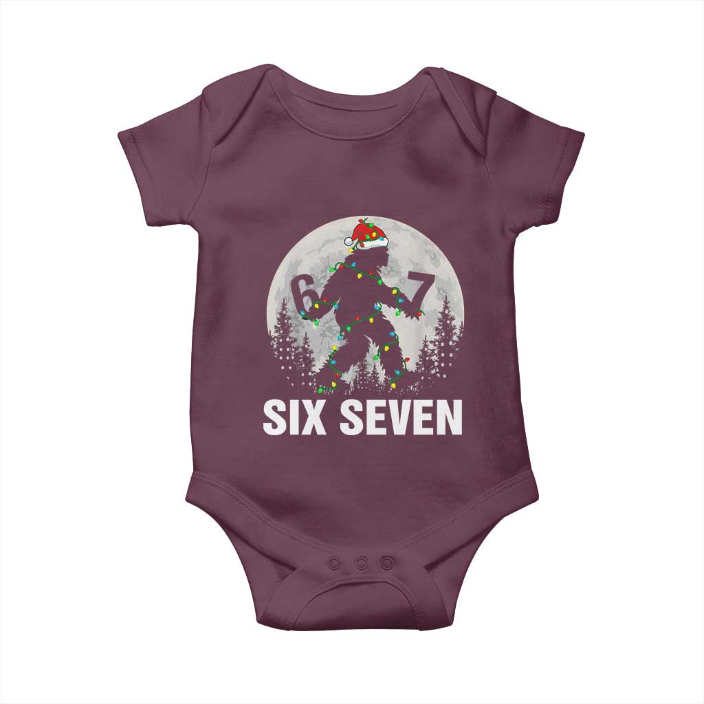 67 Six Seven Baby Onesie Funny Bigfoot Christmas Sasquatch Moon - Wonder Print Shop