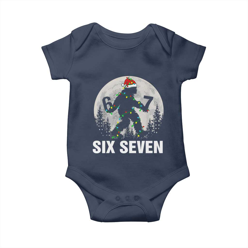 67 Six Seven Baby Onesie Funny Bigfoot Christmas Sasquatch Moon - Wonder Print Shop
