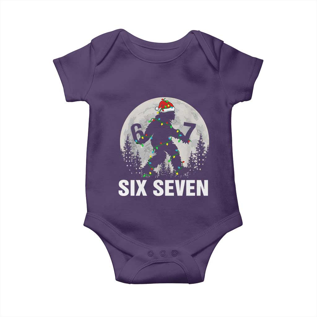 67 Six Seven Baby Onesie Funny Bigfoot Christmas Sasquatch Moon - Wonder Print Shop