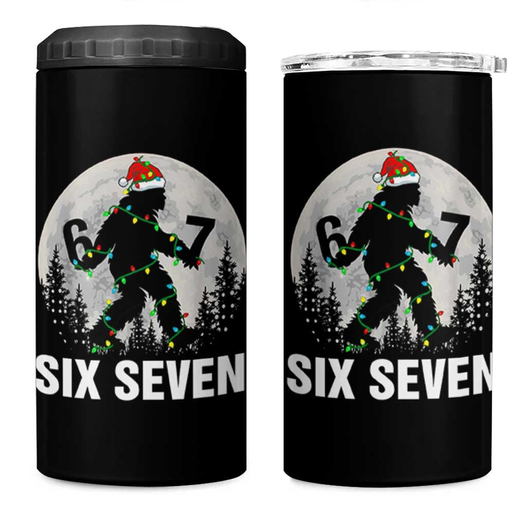 67 Six Seven 4 in 1 Can Cooler Tumbler Funny Bigfoot Christmas Sasquatch Moon - Wonder Print Shop