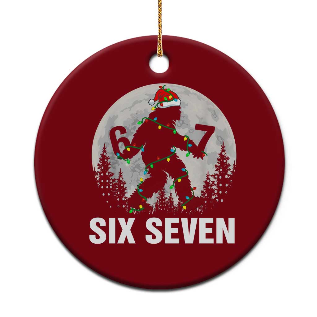 67 Six Seven Ceramic Ornament Funny Bigfoot Xmas Sasquatch Moon - Wonder Print Shop