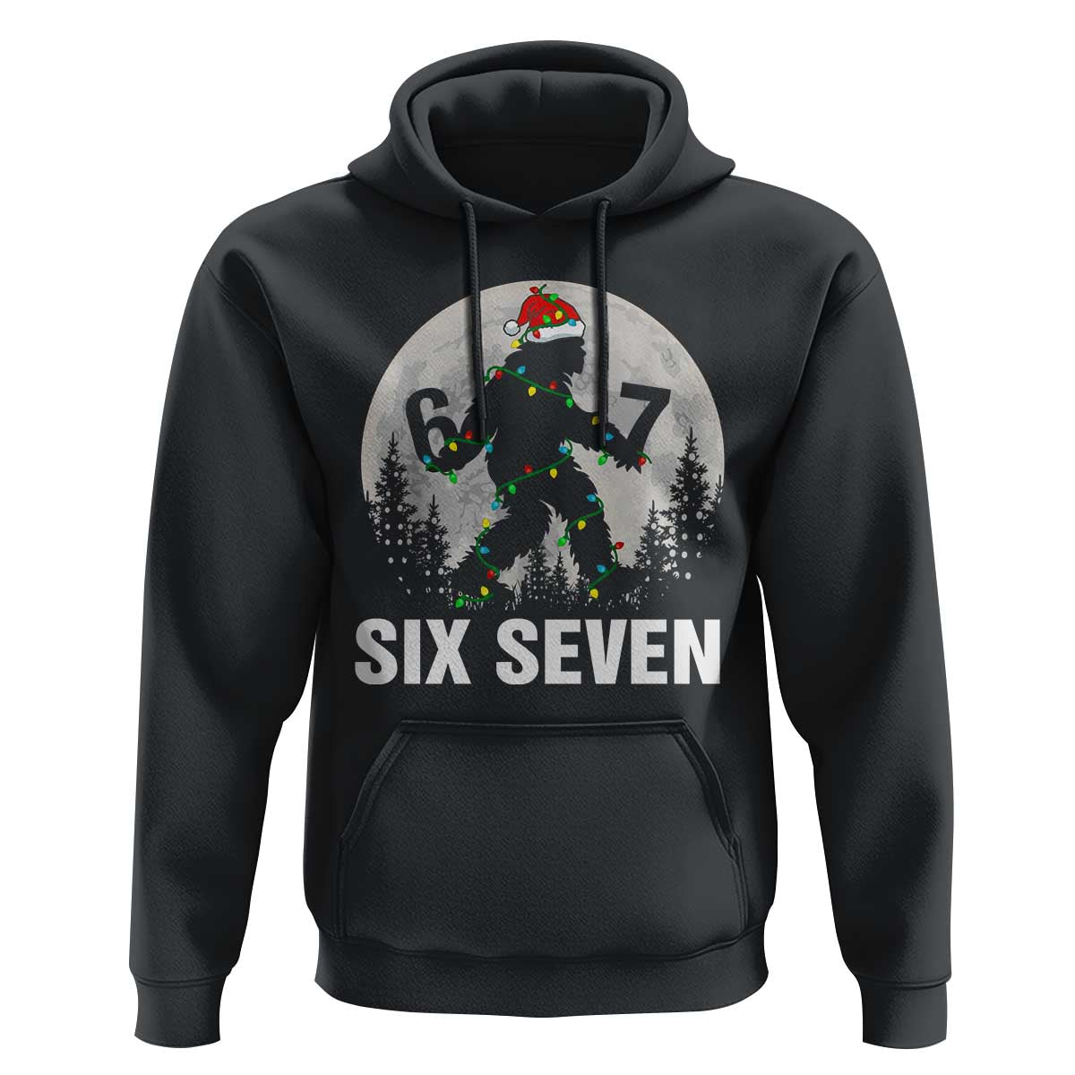 67 Six Seven Hoodie Funny Bigfoot Christmas Sasquatch Moon - Wonder Print Shop