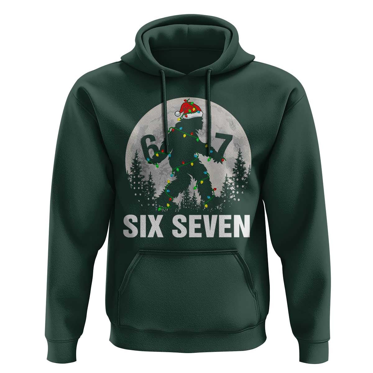 67 Six Seven Hoodie Funny Bigfoot Christmas Sasquatch Moon - Wonder Print Shop
