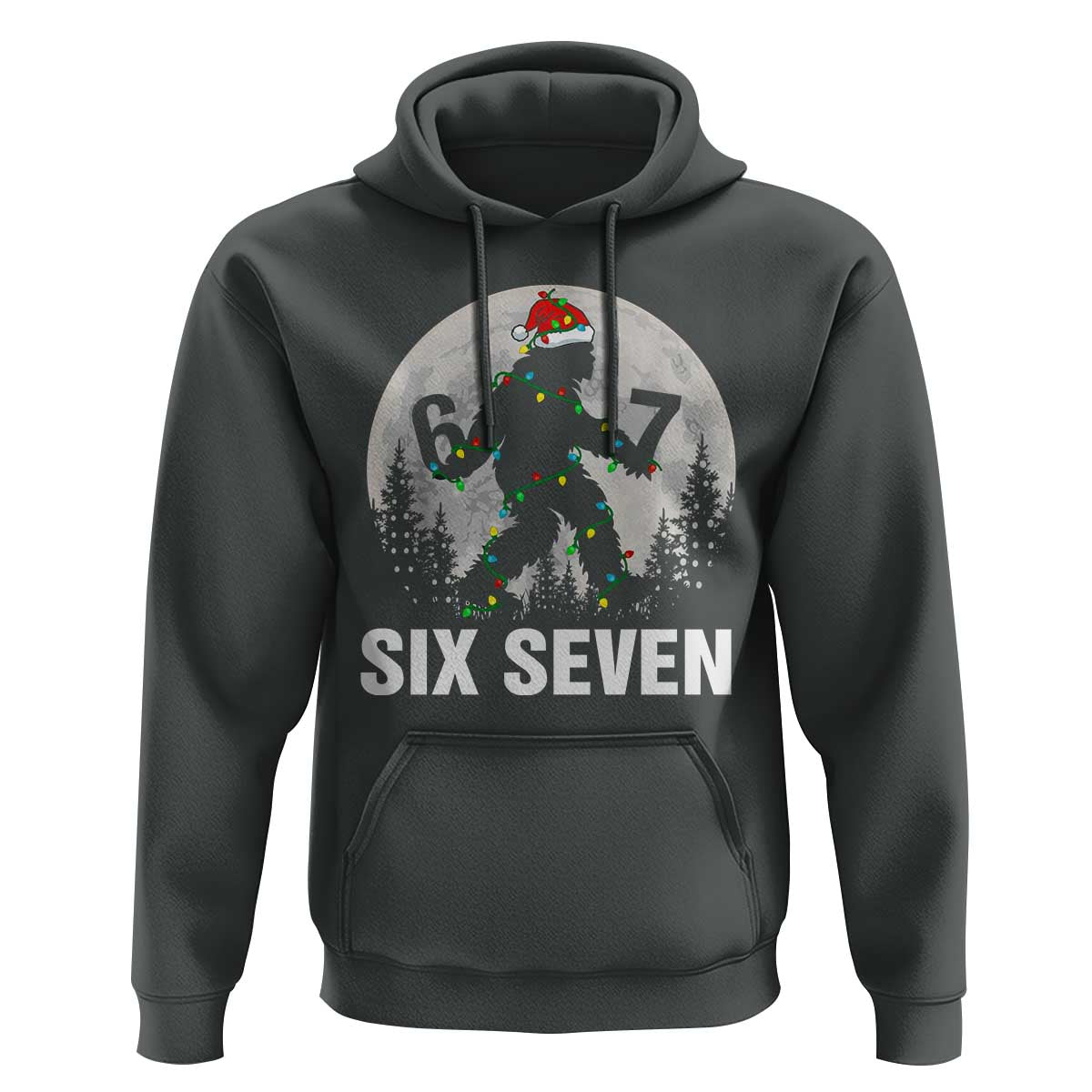 67 Six Seven Hoodie Funny Bigfoot Christmas Sasquatch Moon - Wonder Print Shop