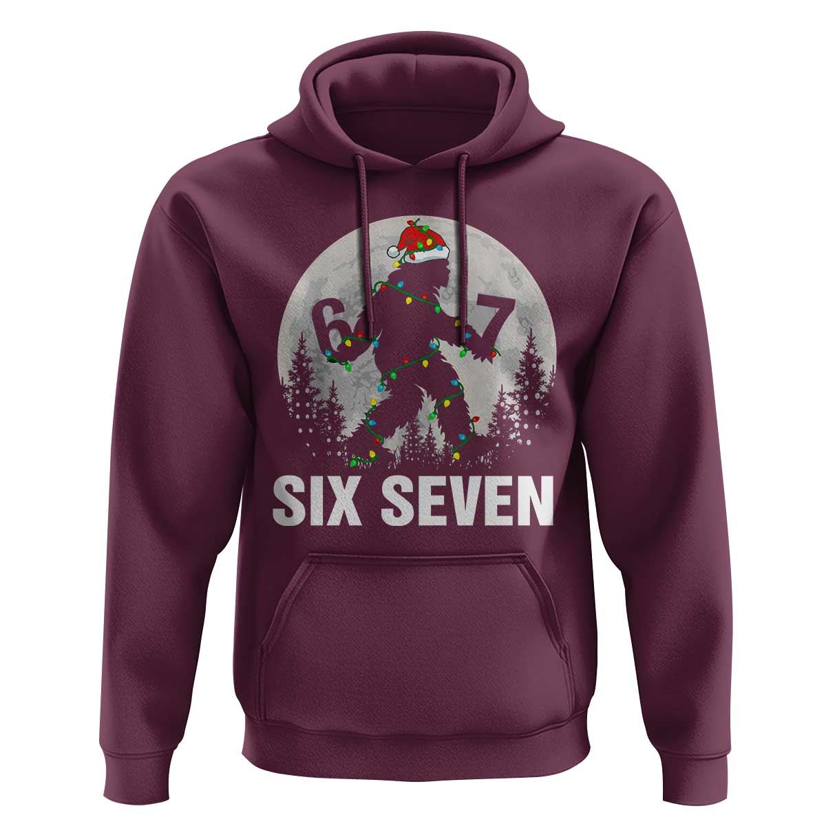 67 Six Seven Hoodie Funny Bigfoot Christmas Sasquatch Moon - Wonder Print Shop