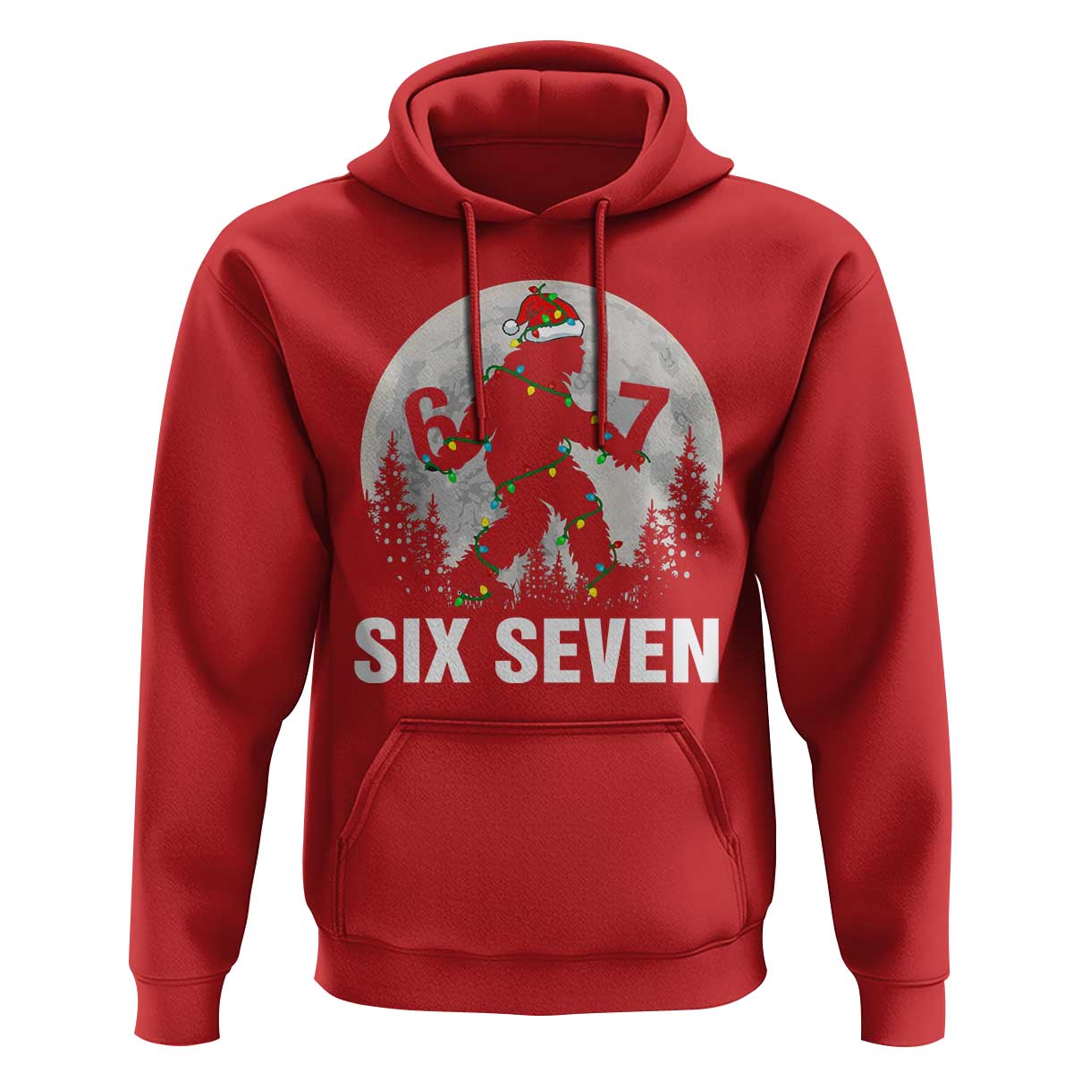 67 Six Seven Hoodie Funny Bigfoot Christmas Sasquatch Moon - Wonder Print Shop