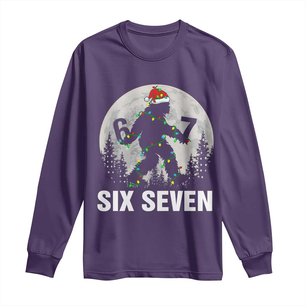 67 Six Seven Long Sleeve Shirt Funny Bigfoot Christmas Sasquatch Moon - Wonder Print Shop