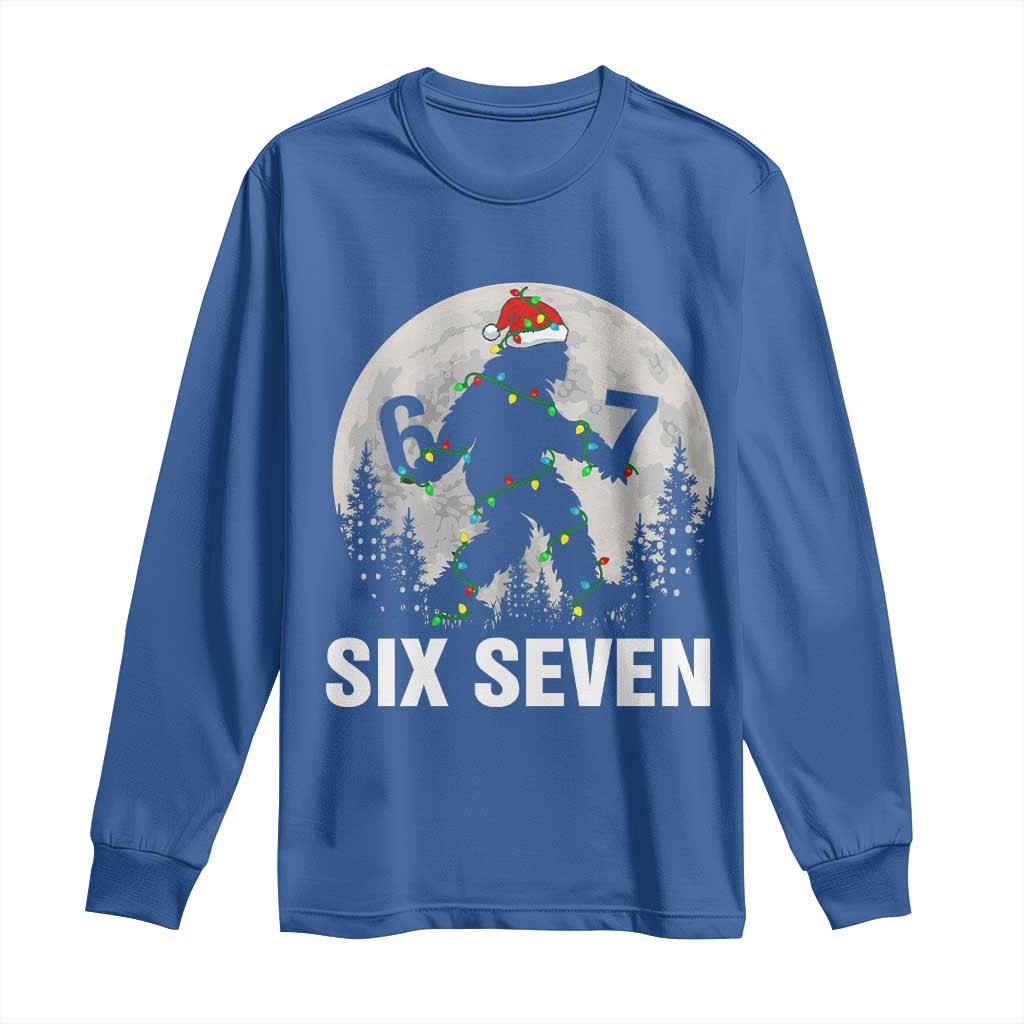 67 Six Seven Long Sleeve Shirt Funny Bigfoot Christmas Sasquatch Moon - Wonder Print Shop