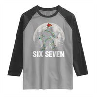 67 Six Seven Raglan Shirt Funny Bigfoot Christmas Sasquatch Moon - Wonder Print Shop