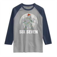 67 Six Seven Raglan Shirt Funny Bigfoot Christmas Sasquatch Moon - Wonder Print Shop
