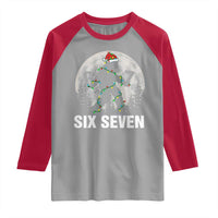 67 Six Seven Raglan Shirt Funny Bigfoot Christmas Sasquatch Moon - Wonder Print Shop