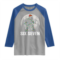 67 Six Seven Raglan Shirt Funny Bigfoot Christmas Sasquatch Moon - Wonder Print Shop