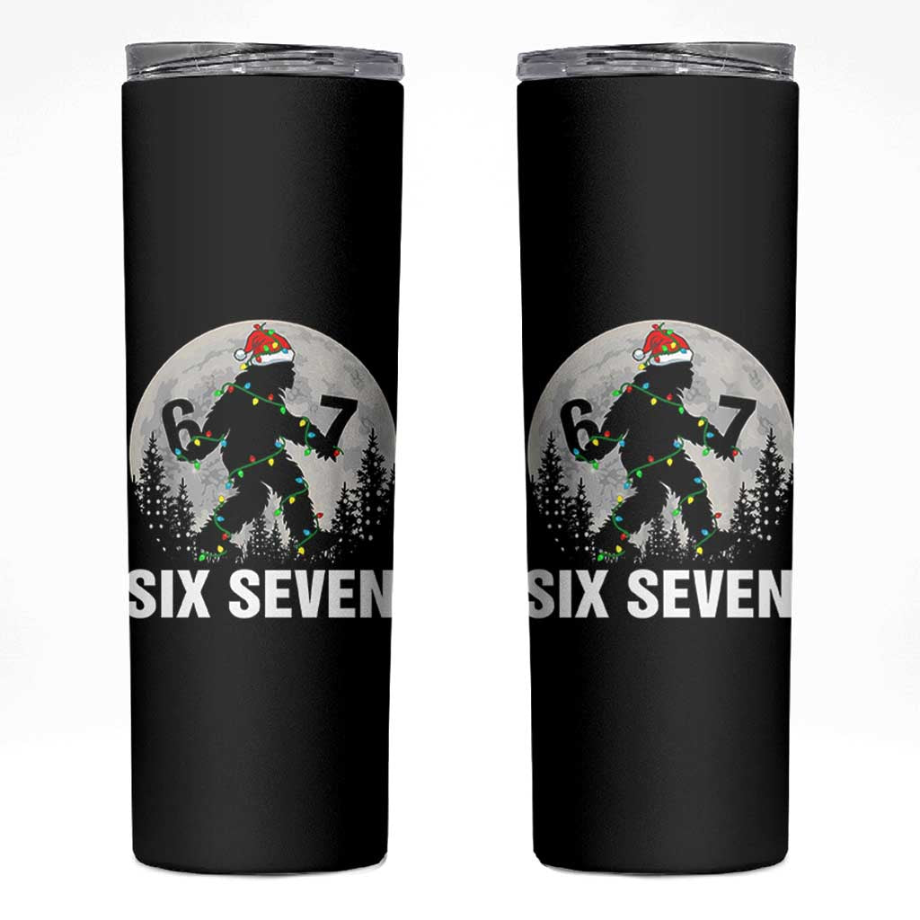 67 Six Seven Skinny Tumbler Funny Bigfoot Christmas Sasquatch Moon - Wonder Print Shop