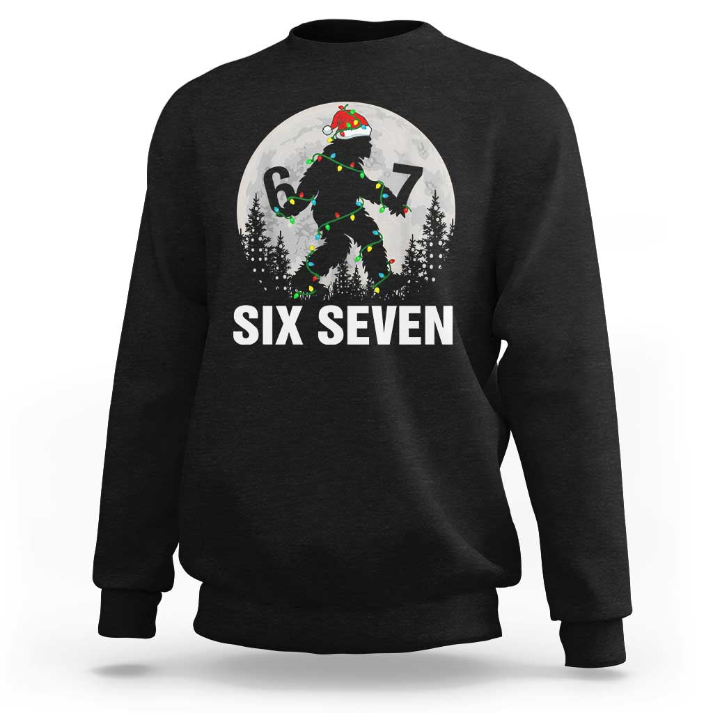 67 Six Seven Sweatshirt Funny Bigfoot Christmas Sasquatch Moon - Wonder Print Shop