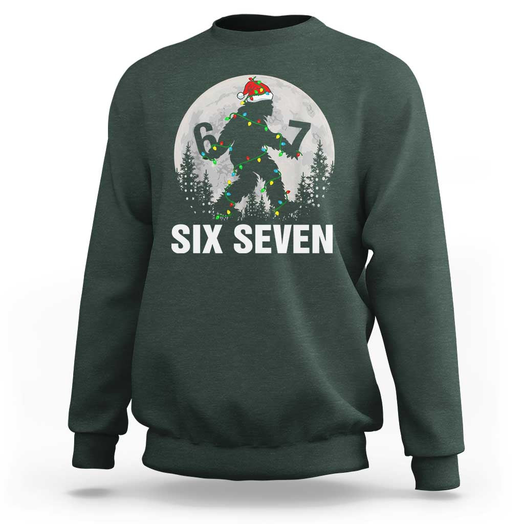 67 Six Seven Sweatshirt Funny Bigfoot Christmas Sasquatch Moon - Wonder Print Shop