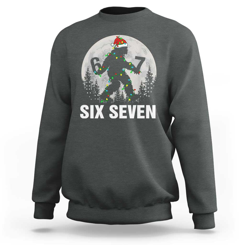 67 Six Seven Sweatshirt Funny Bigfoot Christmas Sasquatch Moon - Wonder Print Shop