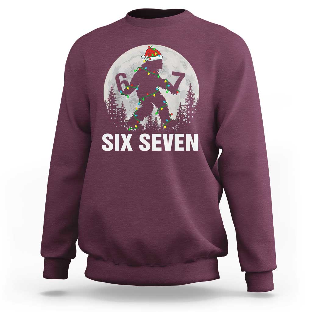 67 Six Seven Sweatshirt Funny Bigfoot Christmas Sasquatch Moon - Wonder Print Shop