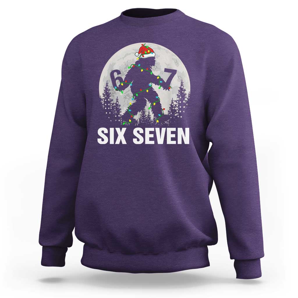 67 Six Seven Sweatshirt Funny Bigfoot Christmas Sasquatch Moon - Wonder Print Shop