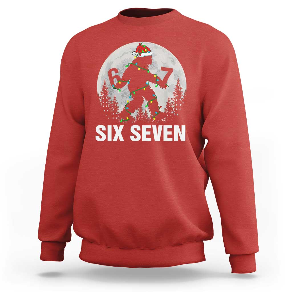 67 Six Seven Sweatshirt Funny Bigfoot Christmas Sasquatch Moon - Wonder Print Shop