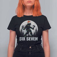 67 Six Seven T Shirt For Women Funny Bigfoot Christmas Sasquatch Moon - Wonder Print Shop