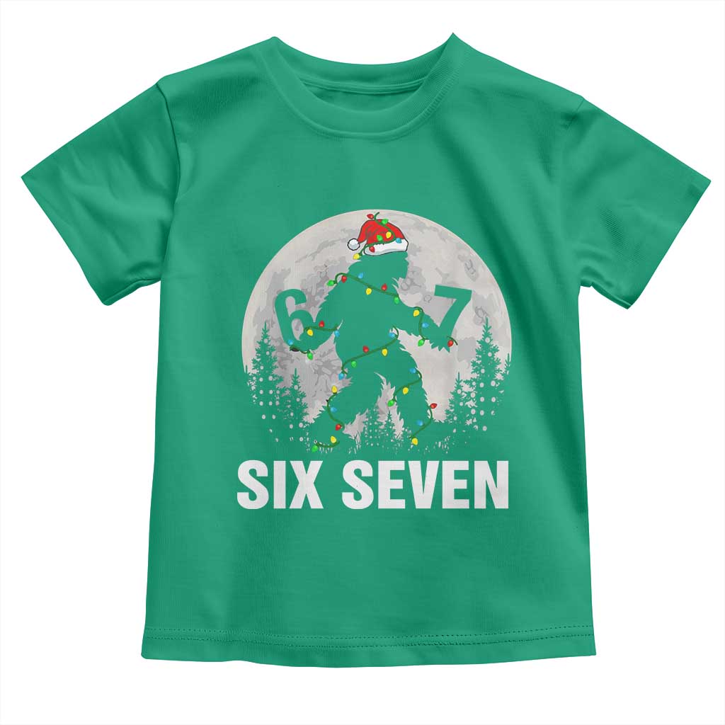 67 Six Seven Toddler T Shirt Funny Bigfoot Christmas Sasquatch Moon - Wonder Print Shop