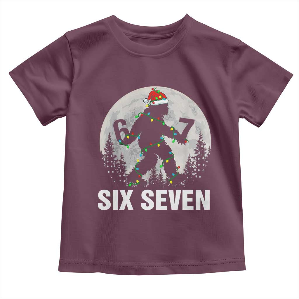 67 Six Seven Toddler T Shirt Funny Bigfoot Christmas Sasquatch Moon - Wonder Print Shop